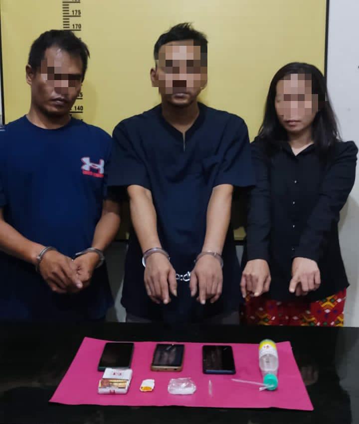 Resnarkoba Polres Kampar Sergap 3 Pelaku Narkoba di Jalan Lintas Pekanbaru-Bangkinang