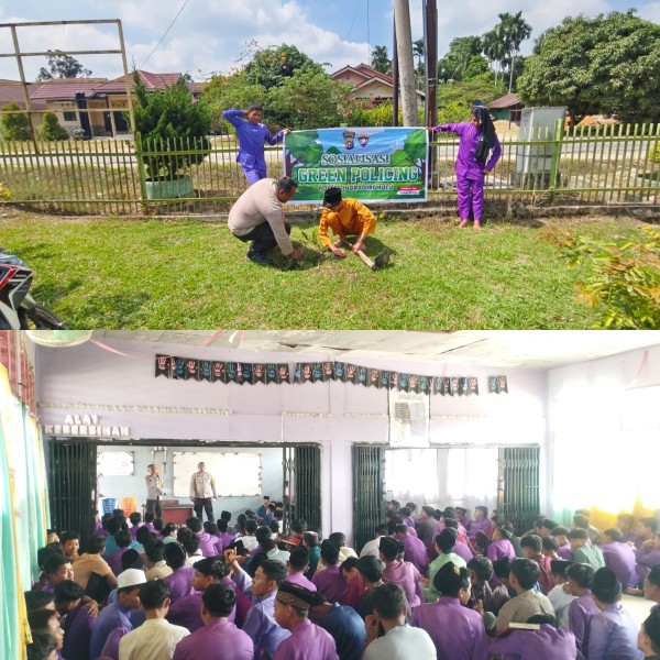 Polsek Seberida Sambangi SMAN 1 Seberida, Sosialisasikan Penerimaan Polri 2026 dan Tanam Pohon
