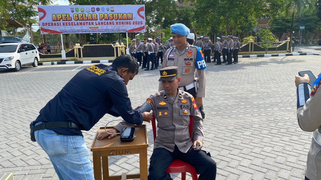 Maksimalkan Target Pelaksanaan Operasi Keselamatan, Polres Inhu Cek Kesehatan Personel yang Bertugas