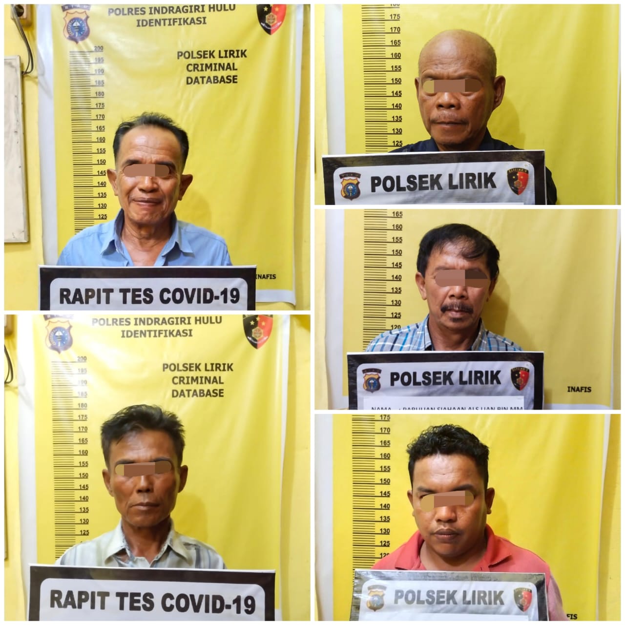 Asyik Berjudi Qiu-qiu, Lima Pria Paruh Baya Diringkus Polsek Lirik