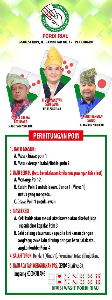 HIPMI Riau dan PORDI Gelar Turnamen Domino Se-Riau, Pendaftaran Gratis