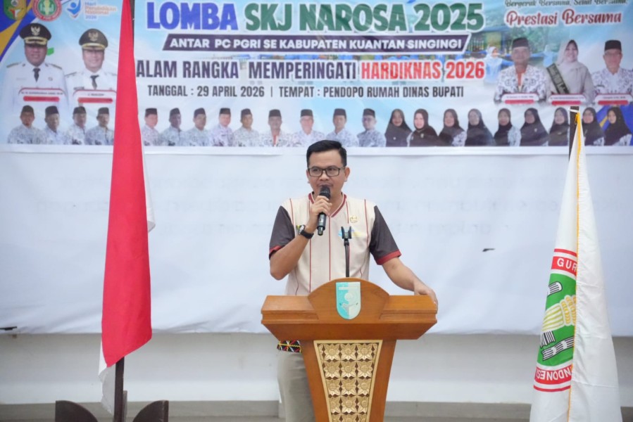 Dinas Pendidikan Kuansing bersama Persatuan Guru Republik Indonesia (PGRI) menggelar Lomba Senam Narosa tingkat kabupaten