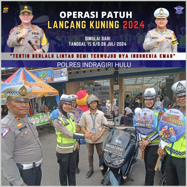 Polres Inhu Sosialisasi Ops Patuh LK 2024 Lewat Radio dan Pasang Baliho, Spanduk serta Bagikan Stiker