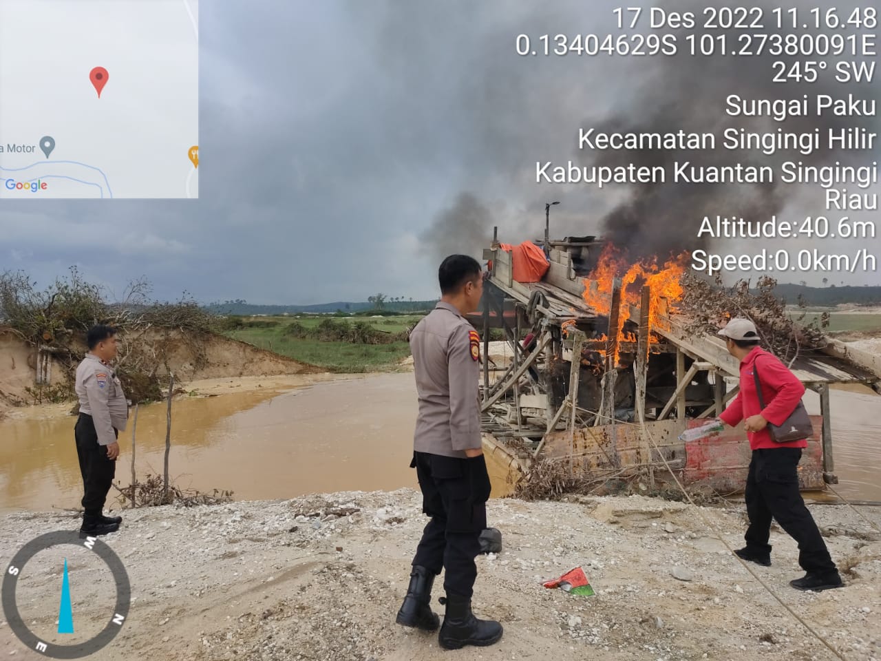 Mendapat Pemberitaan Media Tentang Peti, Kapolsek Singingi Hilir Bergerak Cepat  Musnahkan 1 Rakit