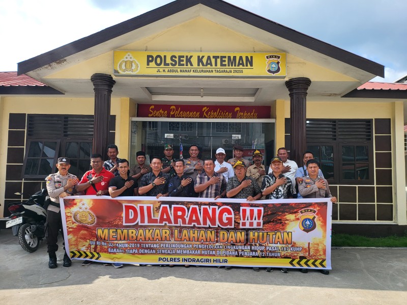 Sosialisasi Pencegahan Karhutla di Kecamatan Kateman, Forkopimcam Tegaskan Koordinasi dan Kesiapsiagaan