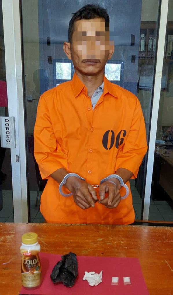 Buang BB Shabu Saat Akan Ditangkap, Pelaku Diamankan Reskrim Polsek Tapung