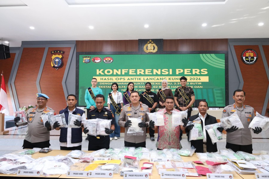 Polda Riau Tegaskan Komitmen Perang Melawan Narkoba, 557 Tersangka Diamankan dalam Operasi Antik LK 2026