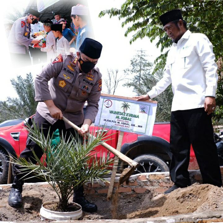 Silaturahmi Bersama PWNU Riau, Irjen Iqbal Tanam Kurma dan Salurkan Bantuan 