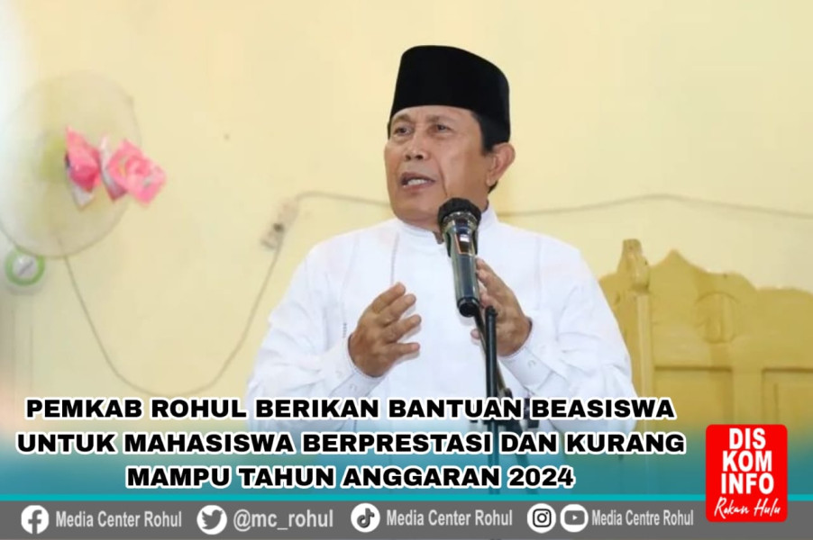 Pemkab Rohul Salurkan Beasiswa untuk Mahasiswa Berprestasi dan Kurang Mampu