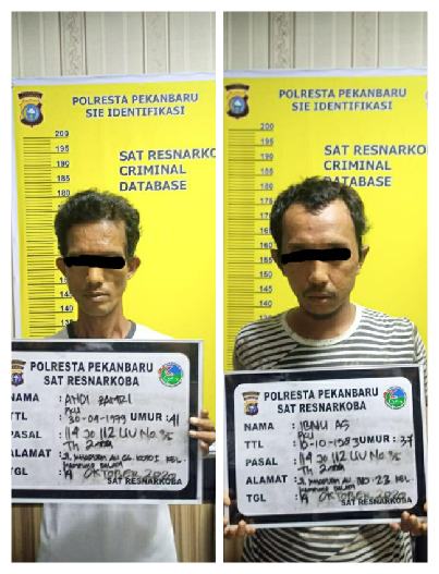 Resnarkoba Polresta Pekanbaru Amankan Dua Pelaku Pengedar Narkoba di Kampung Dalam