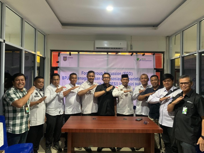 BPJS Ketenagakerjaan Rengat dan APDESI Inhu Perkuat Perlindungan 100 Pekerja Rentan Desa Tahun 2025