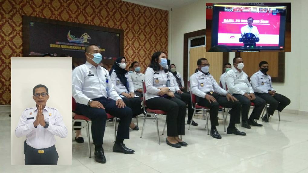 LPKA Klas II Pekanbaru Ikuti Virtual Refleksi Akhir Tahun 2021 Bersama Kemenkumham RI