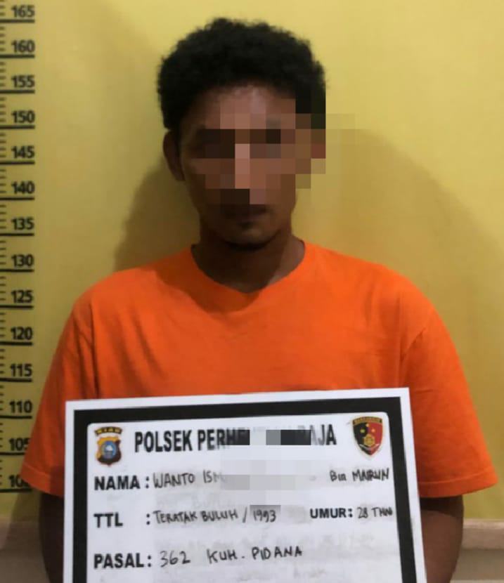 Unit Reskrim Polsek Perhentian Raja Tangkap Pencuri 2 Unit HP Milik Warga Kampung Pinang