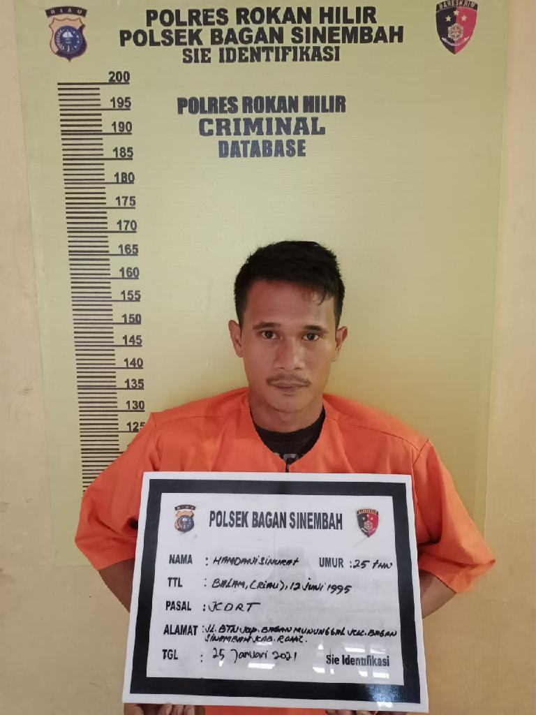 Aniaya Isteri dengan Karet Ban, Pelaku Ditangkap Tim Opsnal Polsek Bagan Sinembah