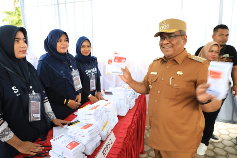 KIP Adakan Simulasi Pemungutan Suara,  Disaksikan Oleh Pj Bupati Aceh Utara Dr. Mahyuzar, M.Si