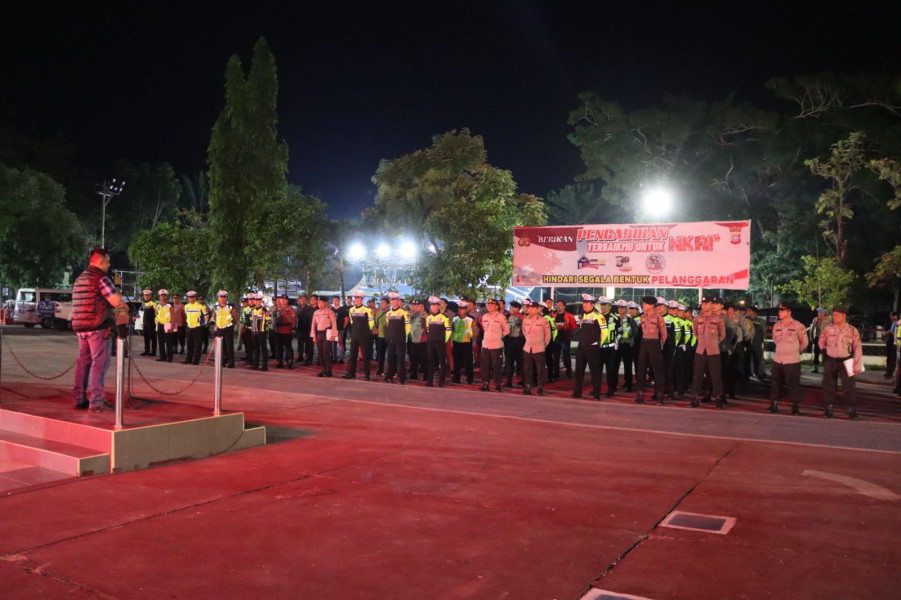 Cegah C3, Kapolres Inhu Pimpin Apel Gabungan Kompi Siaga dan Patroli