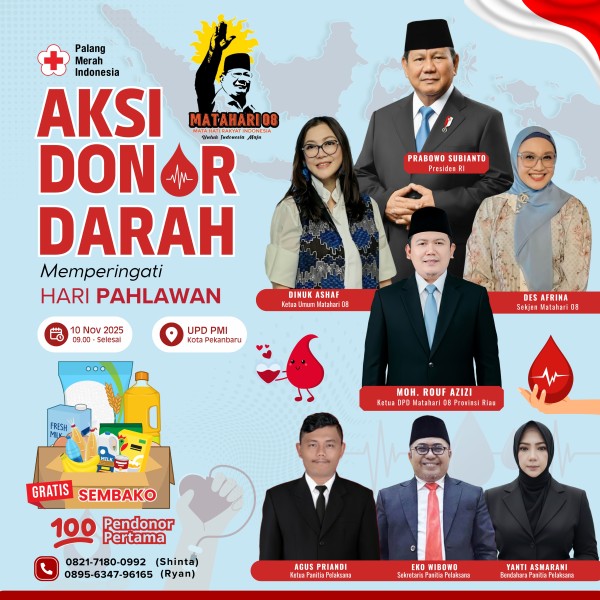 Matahari 08 Riau Siapkan 100 Paket Sembako untuk Pendonor Darah di Hari Pahlawan