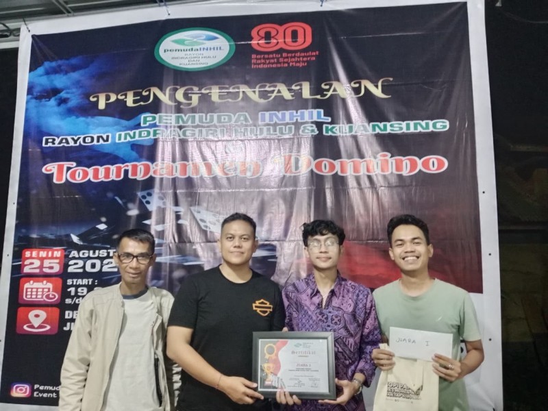 Turnamen Domino Pengenalan Pemuda Inhil Rayon Inhu–Kuansing Sukses Digelar di Pematang Reba