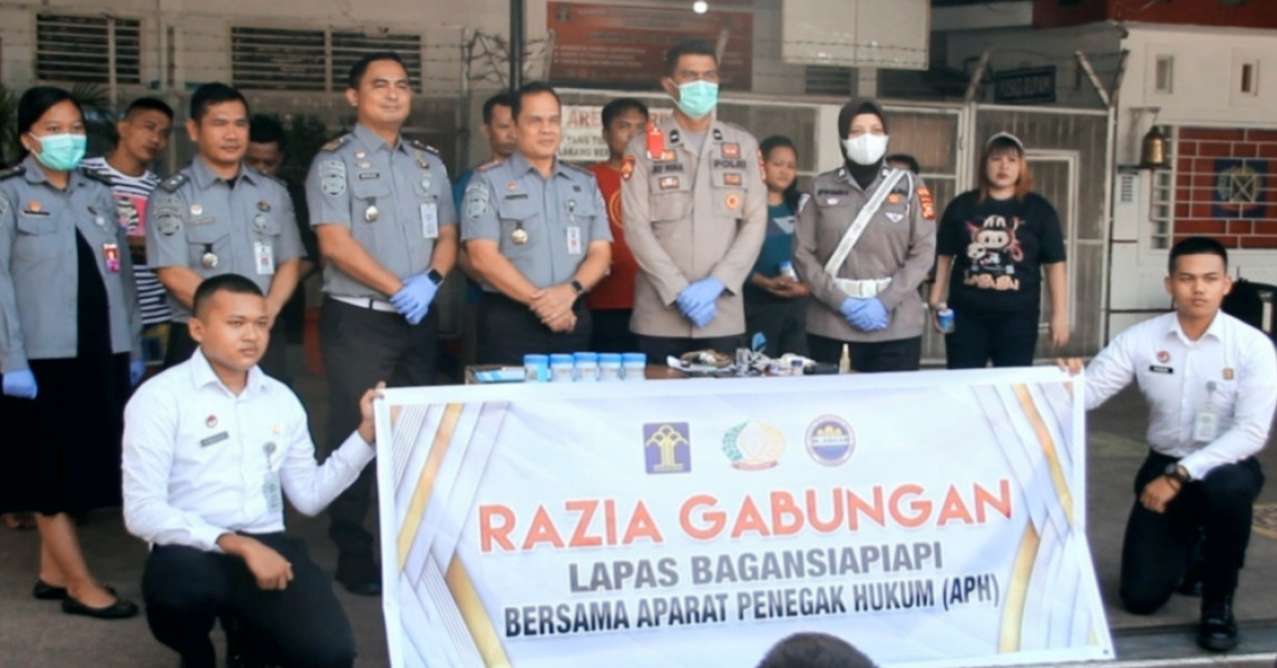 Kalapas Bagansiapiapi Pimpin Razia Narkoba dan Benda Terlarang di Blok Tahanan Bersama APH