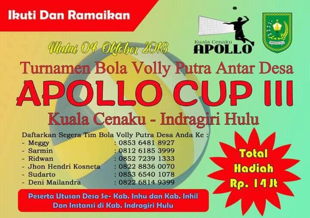54 Tim Ikuti Turnamen Apollo Cup Jilid III di Desa Kuala Cenaku