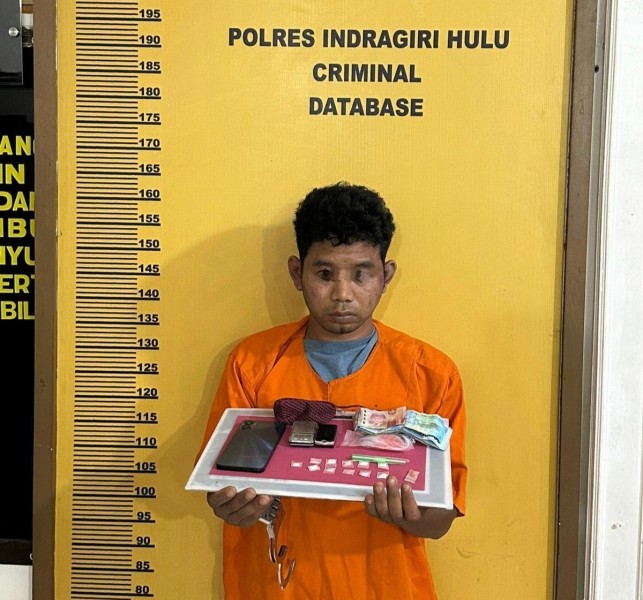 Sering Transaksi Dikebun Sawit Desa Pematang Jaya, Satresnarkoba Polres Inhu Bekuk Pelaku