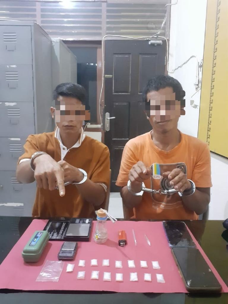 Terlibat Narkoba, Dua Warga Desa Petapahan Diringkus Satresnarkoba Kampar