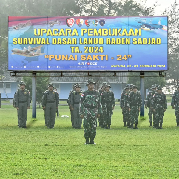 Danlanud RSA Natuna Buka Latihan Survival Dasar TA. 2024, Awak Pesawat Dibekali Kemampuan Bertahan Hidup