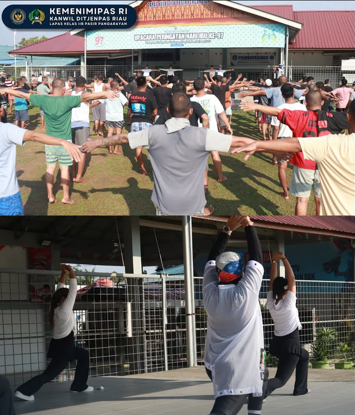 Jaga Kebugaran Warga Binaan, Lapas Pasir Pangaraian Rutin Gelar Senam Bersama