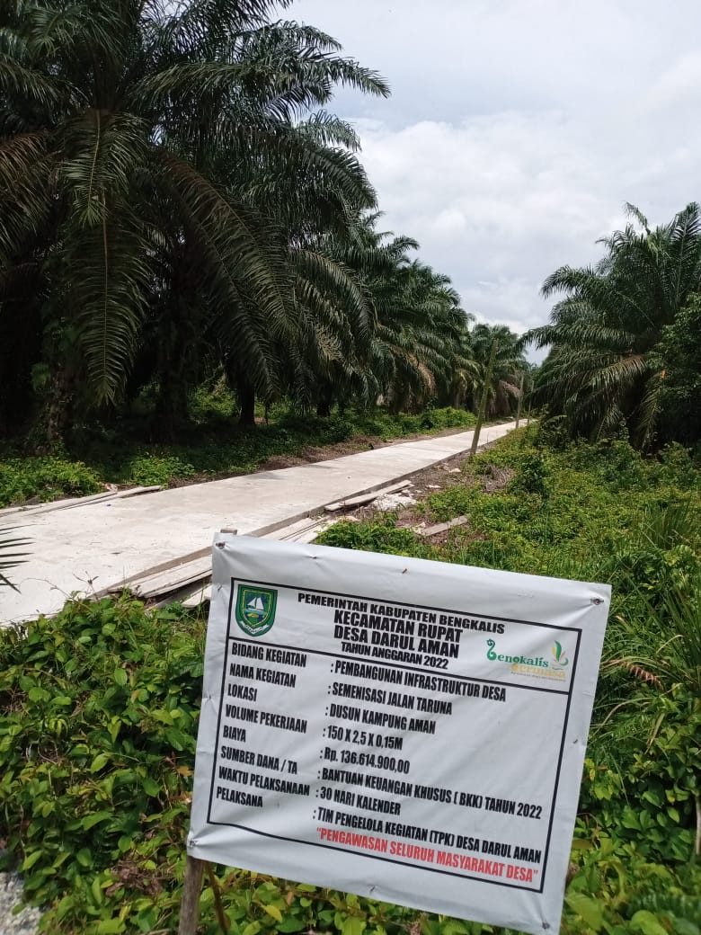 Dengan Dana Bermasa Pemdes Darul Aman Telah Menyelesaikan Pembangunan 100 %