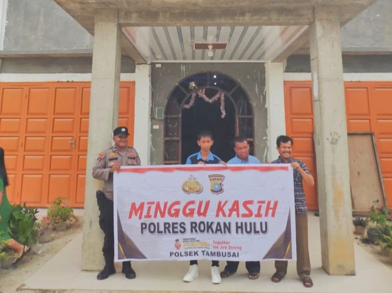 Personil Polsek Tambusai Amankan Ibadah Minggu Di Dua Gereja