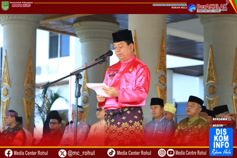 Wabup Syafaruddin Poti Pimpin Apel Upacara Peringatan Hari Jadi Provinsi Riau Ke-68