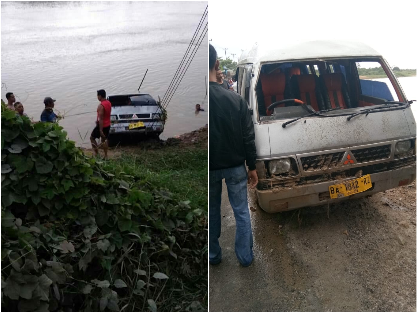 Mobil Tercebur ke Sungai Indragiri di Wilayah Sungai Raya Rengat, Dua Orang Meninggal Dunia