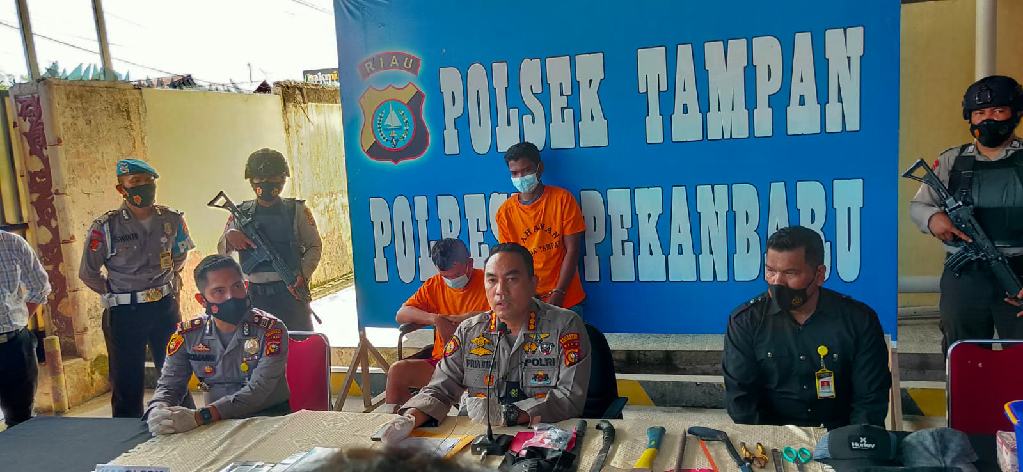 Satreskrim Polsek Tampan Amankan 2 Tersangka Tindak Pidana Curas