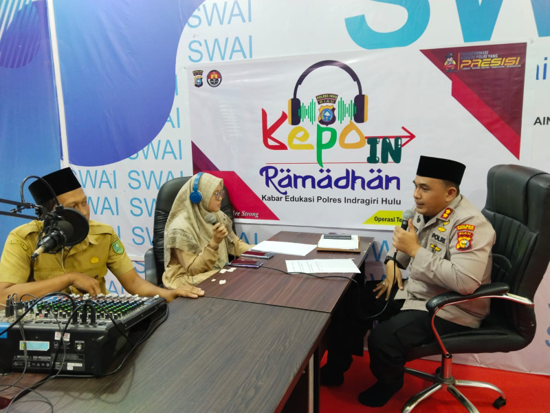 Kapolres Inhu Sosialisasi Harkamtibmas Lewat Siaran Radio Acara KEPO IN