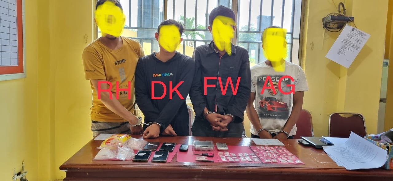 Kandasnya Sang Penjual Sabu Online, Sat Res Narkoba Polres Kuansing Amankan 6 Pengedar Dan  Sita 161 Paket Sabu