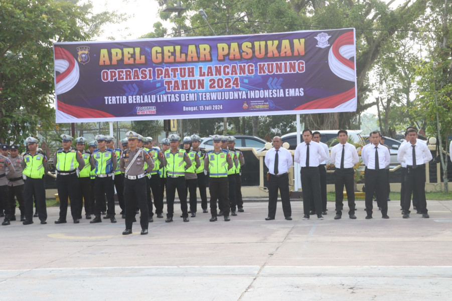 Kabag Log Polres Inhu Pimpin, Apel Gelar Pasukan OPS Patuh Lancang Kuning 2024