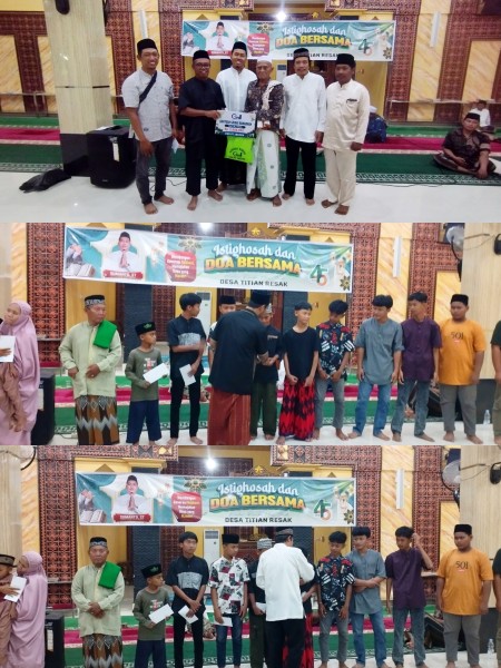 PT Inecda Santuni 20 Anak Yatim di HUT ke-45 Desa Titian Resak