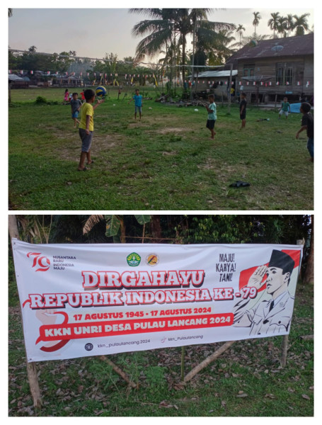 Semarak HUT RI,KKN UNRI Gelar Berbagai Lomba Di Desa Pulau Lancang