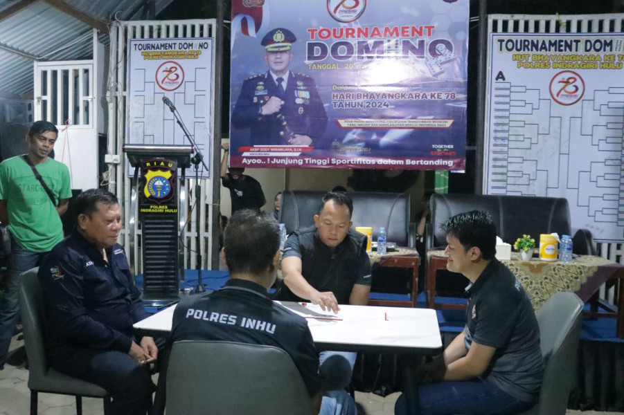 Buka Turnamen Domino Hari Bhayangkara, Ini Pesan Kapolres Inhu