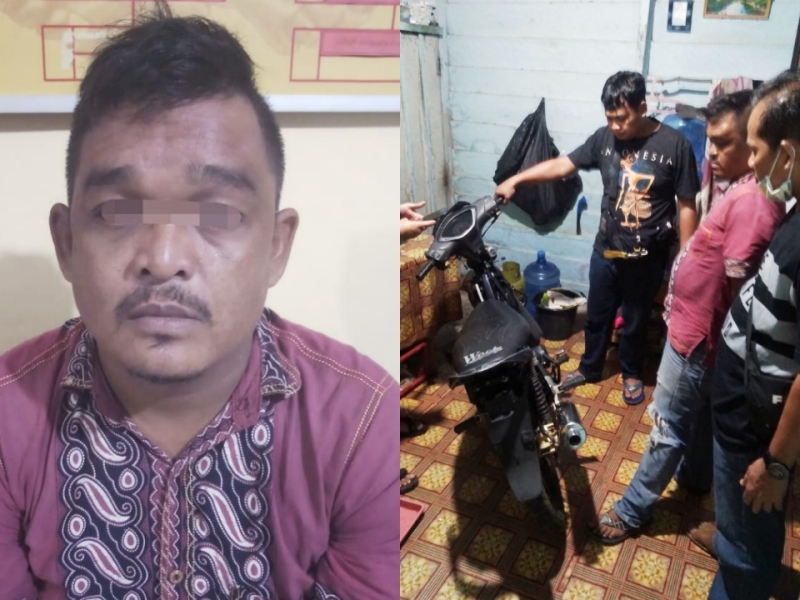 Polsek Pasir Penyu Tangkap Pelaku Pencurian Motor di Parkiran Musala Al-Barru Pasar Sri Gading