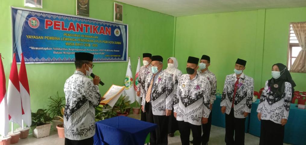 Pelantikan Pengurus Perwakilan YPLP PGRI Kota Dumai Masa Jabatan 2020-2025 Berjalan Sukses