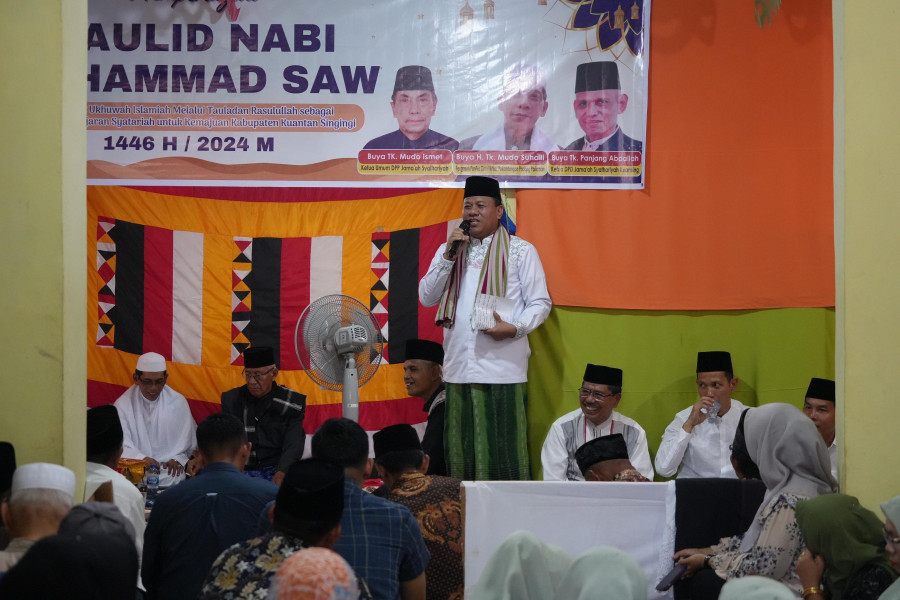 Bupati Suhardiman Hadiri Peringatan Maulid Nabi Bersama Jama'ah Syatariah Kuansing