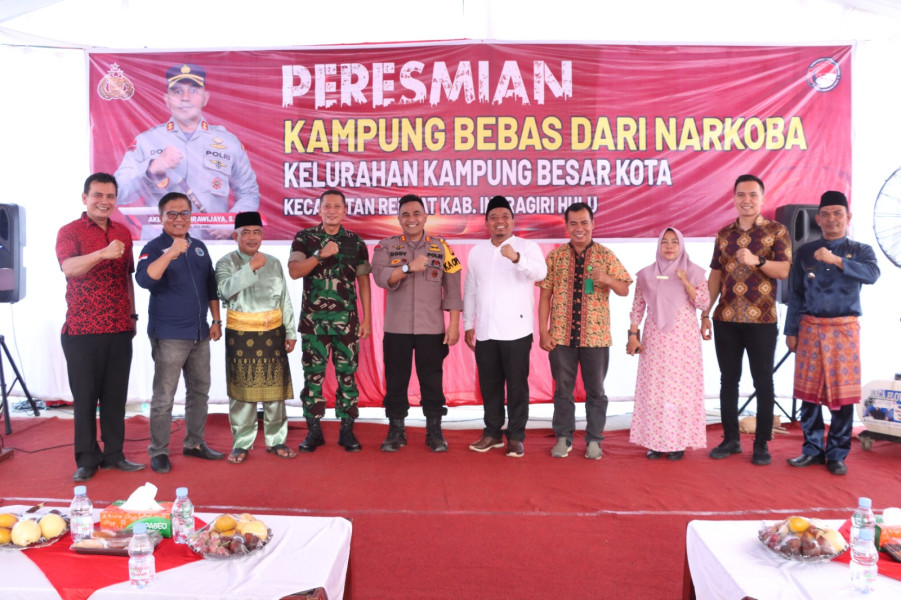 Kampung Bebas Narkoba Kambesko Rengat Resmikan, Ini Pesan Kapolres Inhu