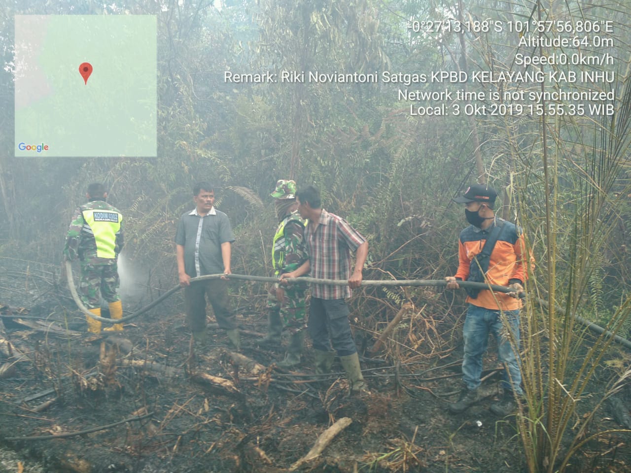 Tim 06 Dan Kpbd Inhu Kembali Padamkan Api Di Blok A Desa Serai Wangi