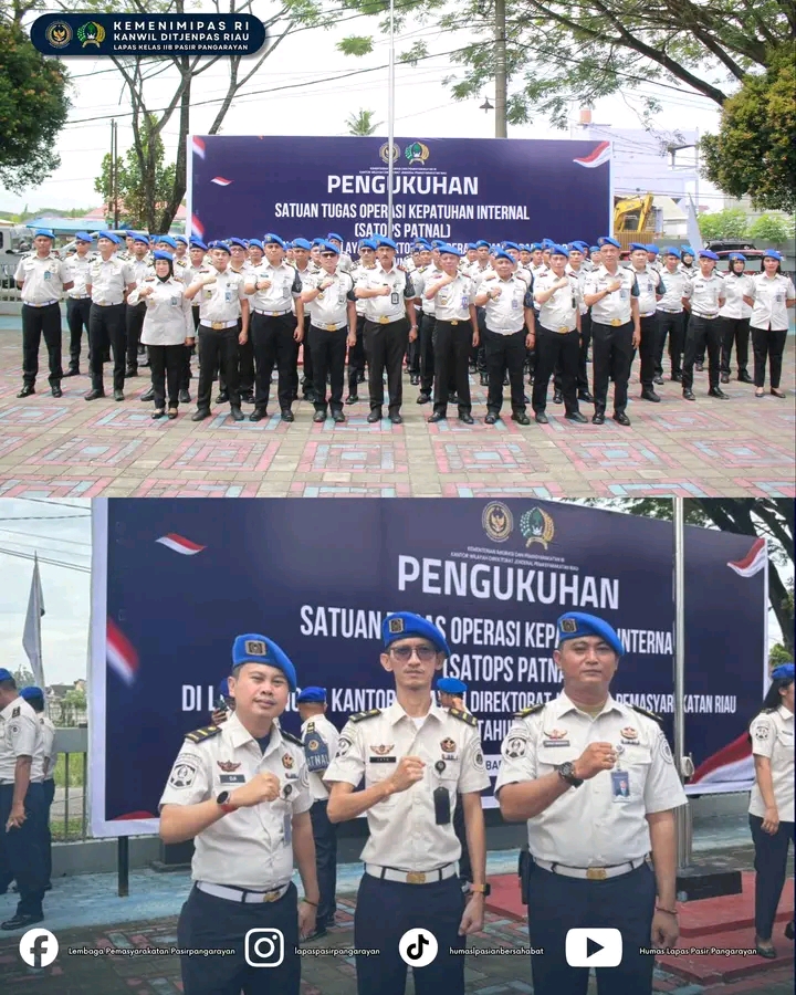 Perkuat Integritas, Tiga Pegawai Lapas Pasir Pangaraian Dikukuhkan sebagai Satops Patnal Riau