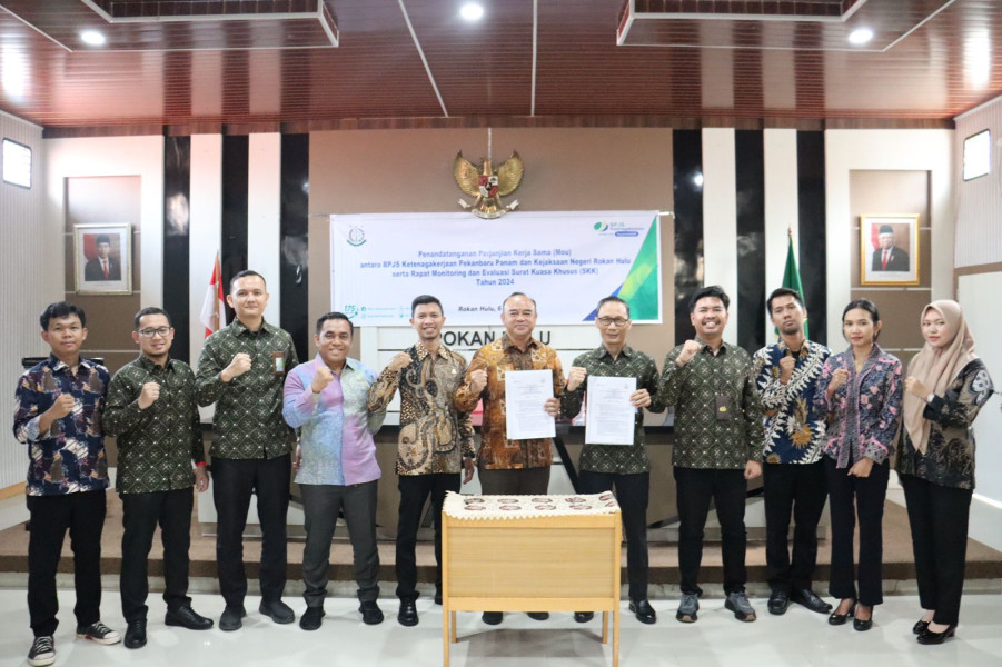 Penanganan Masalah Hukum Perdata BPJS Ketenagakerjaan & Kejari Rohul Teken MOU