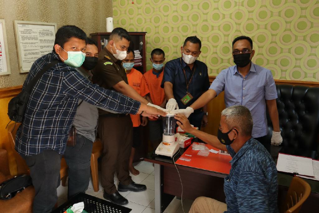 Resnarkoba Polres Kampar Memusnakan BB Narkotika Jenis Shabu seberat 19,22 Gram