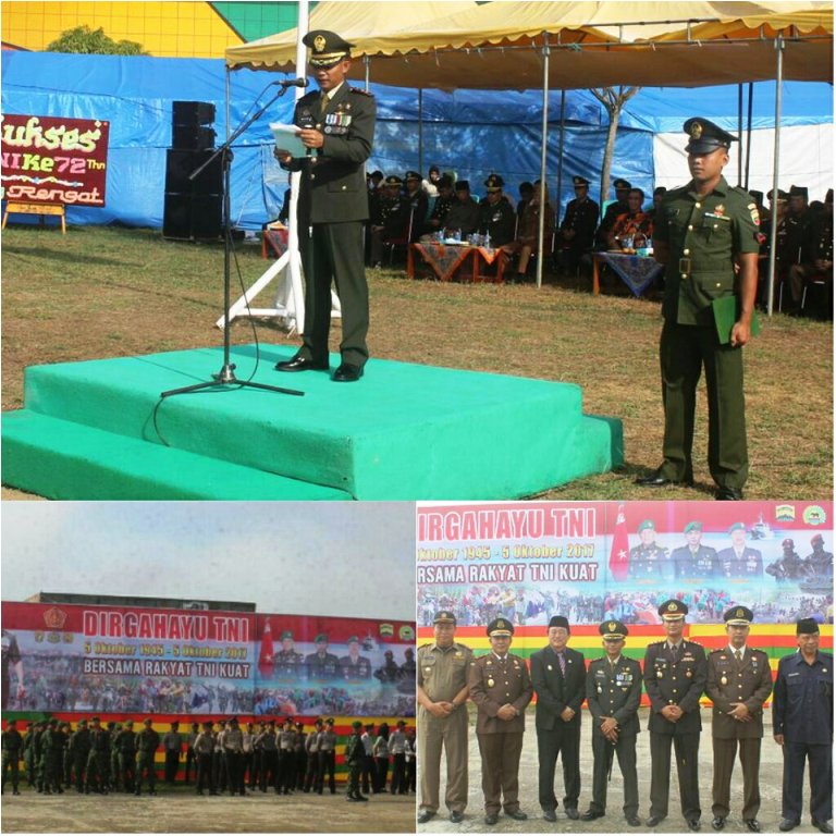 Dandim 0302/Inhu Irup Upacara HUT TNI ke 72 tahun 2017
