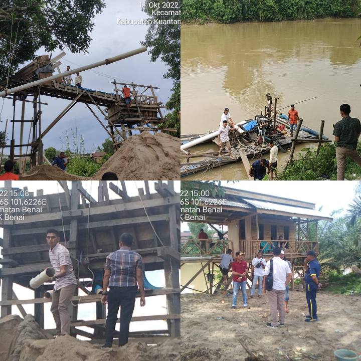 Tim Gabungan Lakukan Pengecekan Tambang Sedot Pasir  Tapian Pincuran Sati