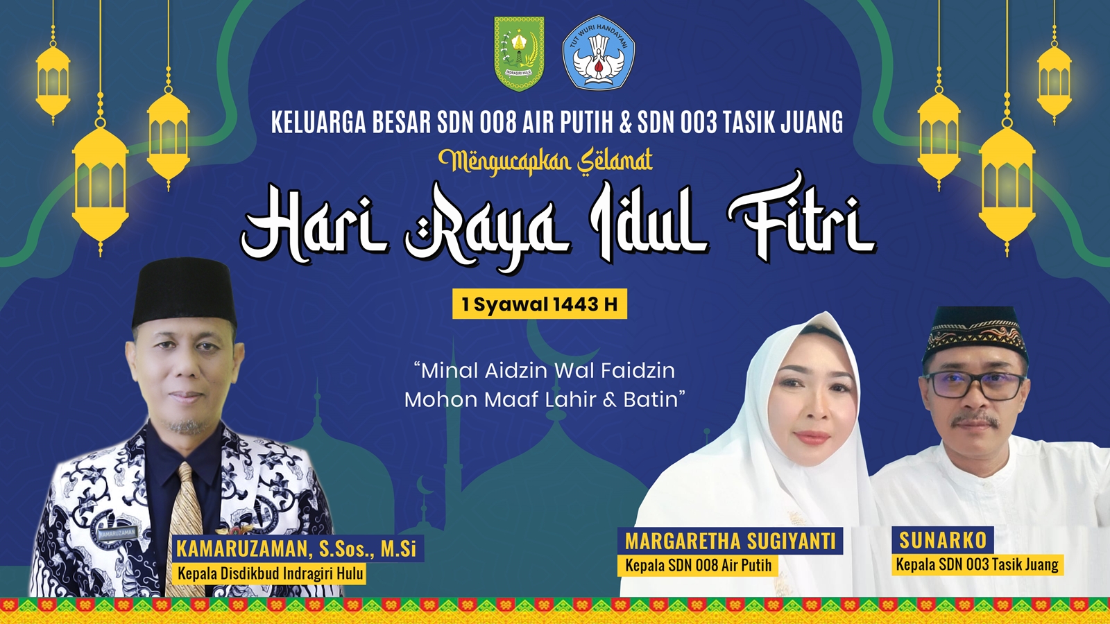 SDN 008 Air Putih dan SDN 003 Tasik Juang Ucapkan Selamat Hari Raya Idul Fitri 1443 H